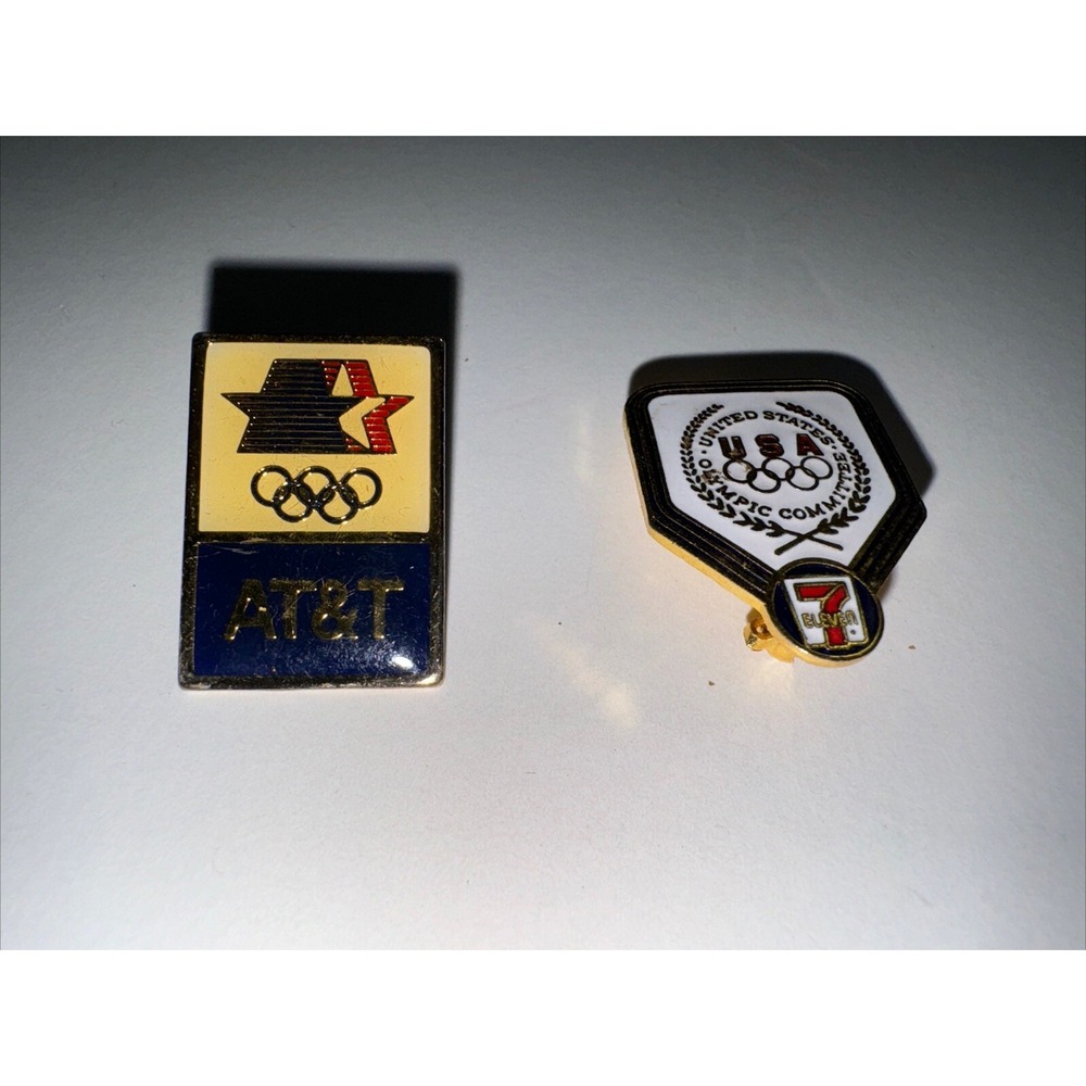 Olympics collection Pin Set of 8, 1988 - 1992 Used, AT&T, IBM, 7 Eleven, Philips - Picture 4 of 6